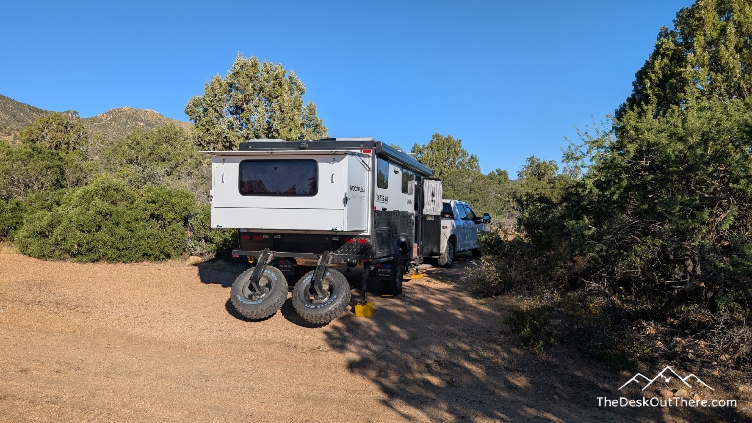 Camper parked at the Arizona dispersed campsite