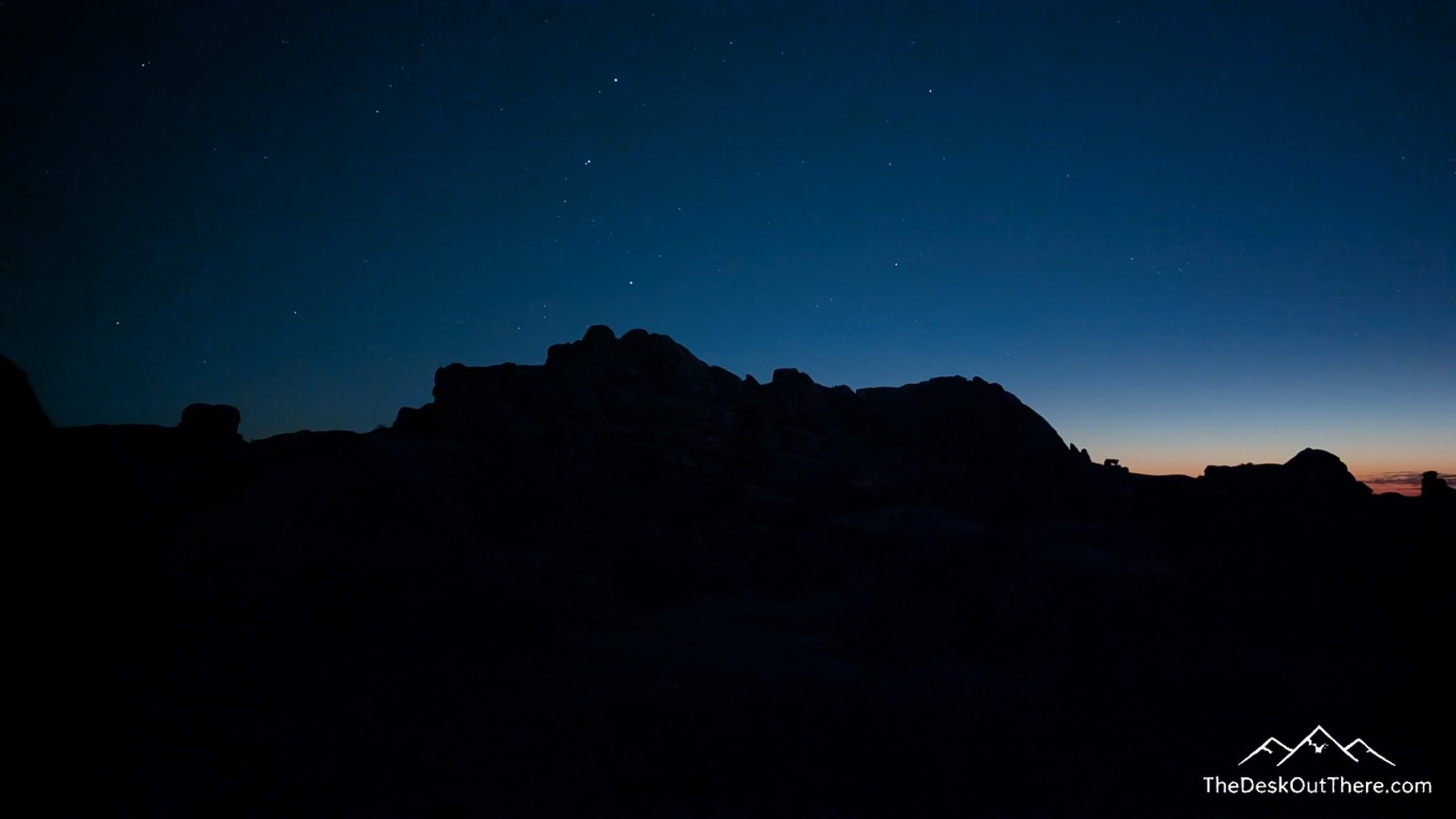 Stars above the Rock before sunrise
