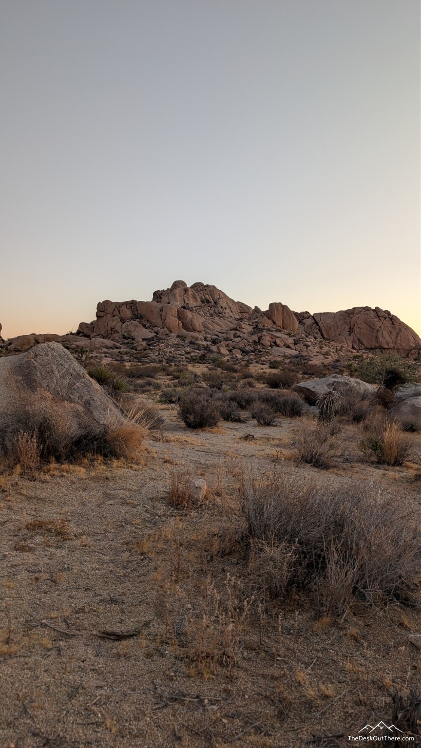 Desert path and rock formations