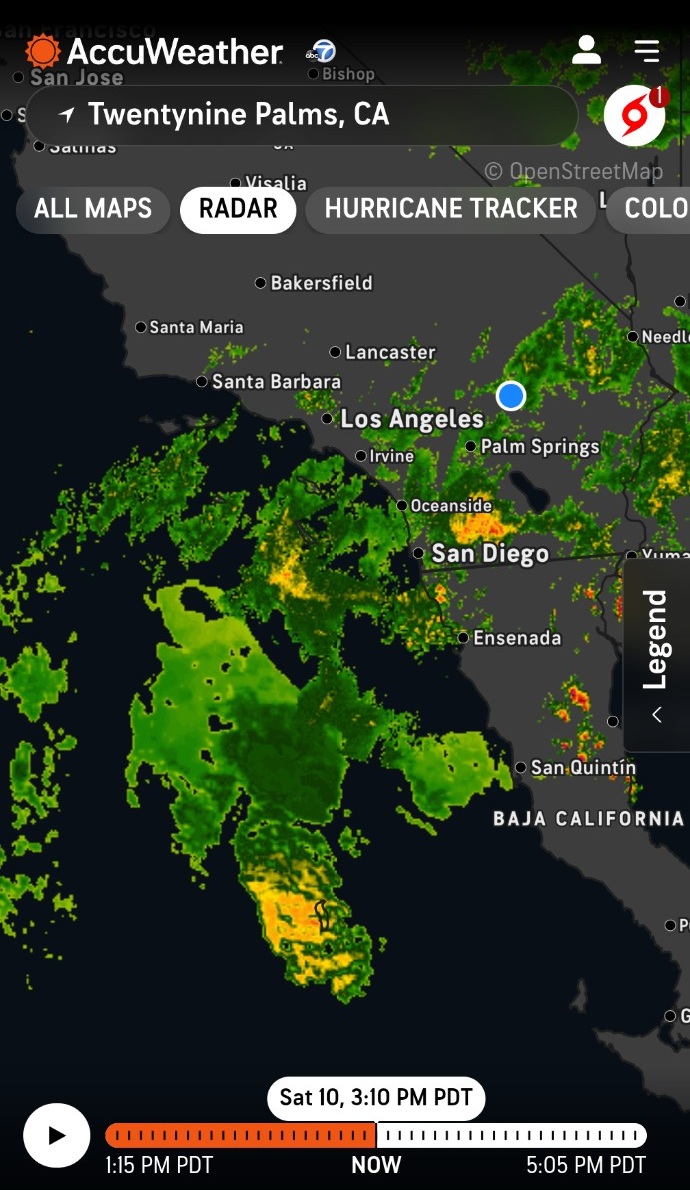 AccuWeather radar screenshot, Saturday October 10